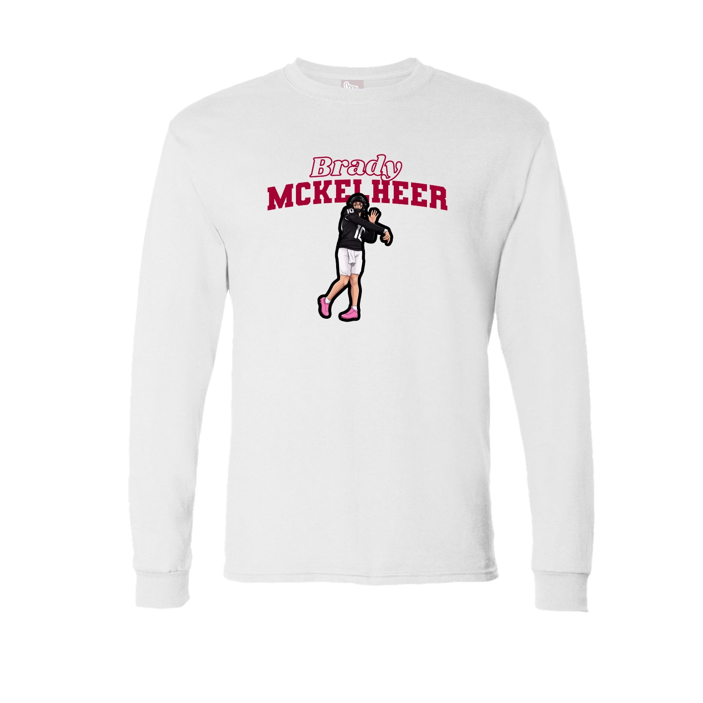 Long Sleeve Tee — Name Arch in White
