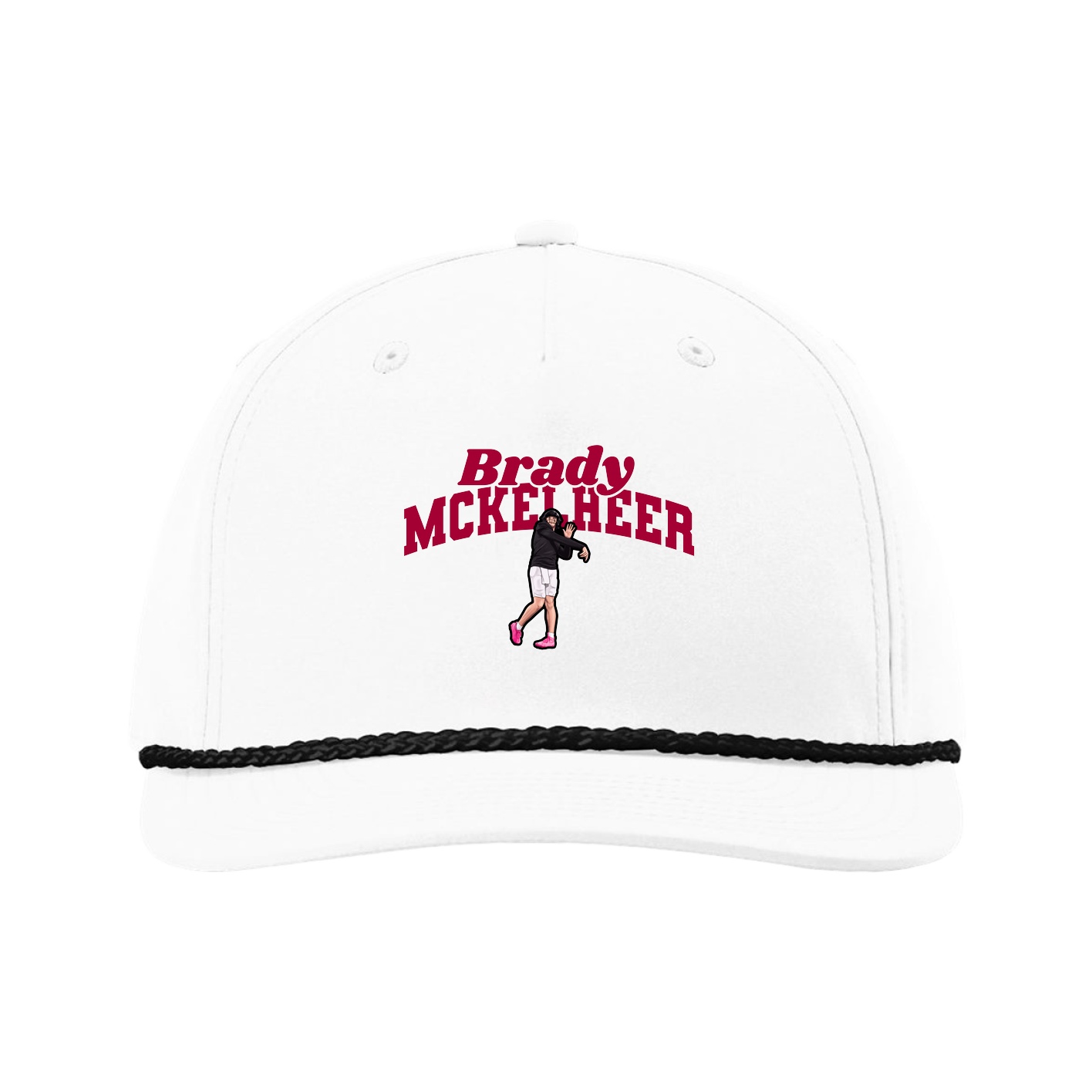 Five-Panel Classic Rope Cap — Signature Arch in White