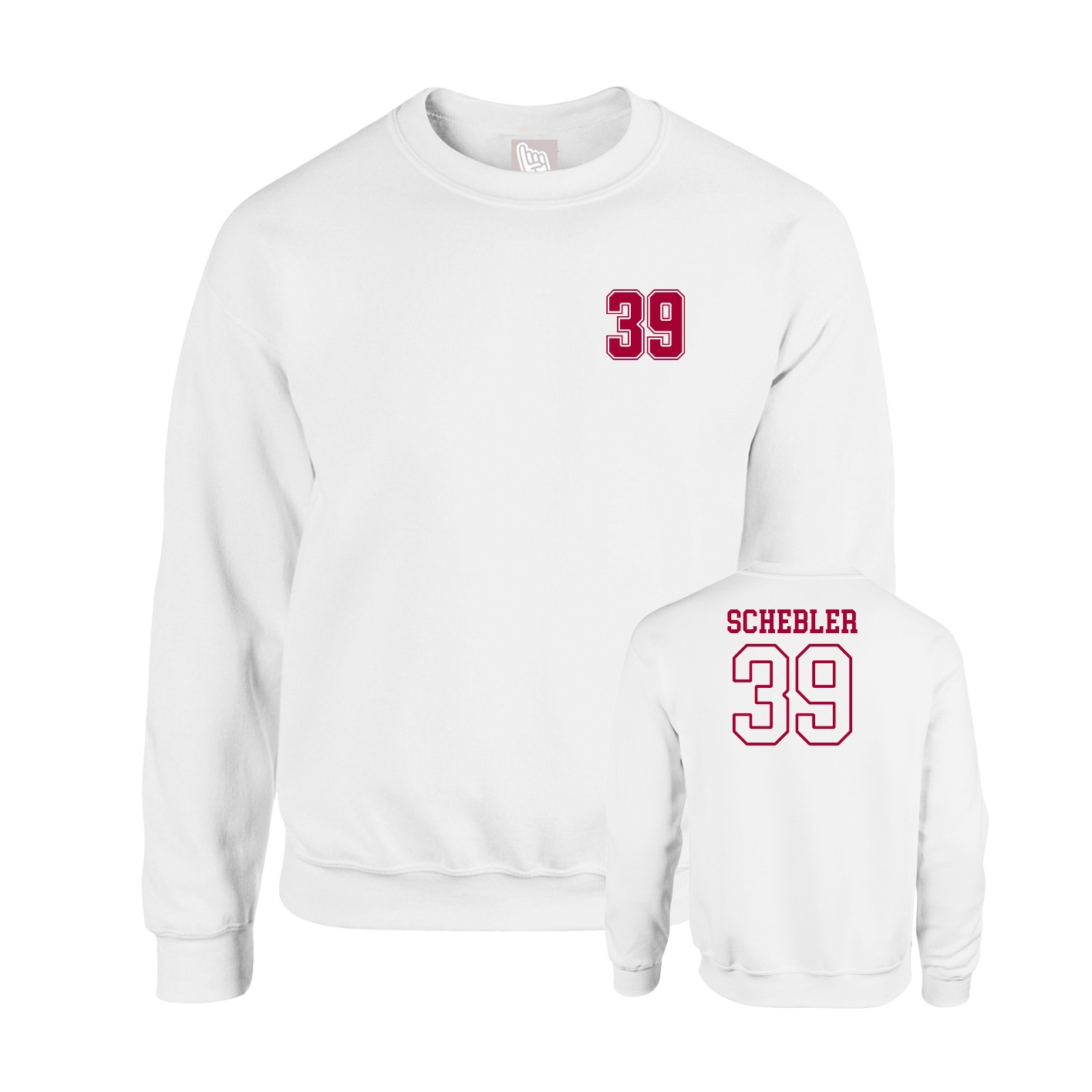 Fleece Crew — Chest Back in White