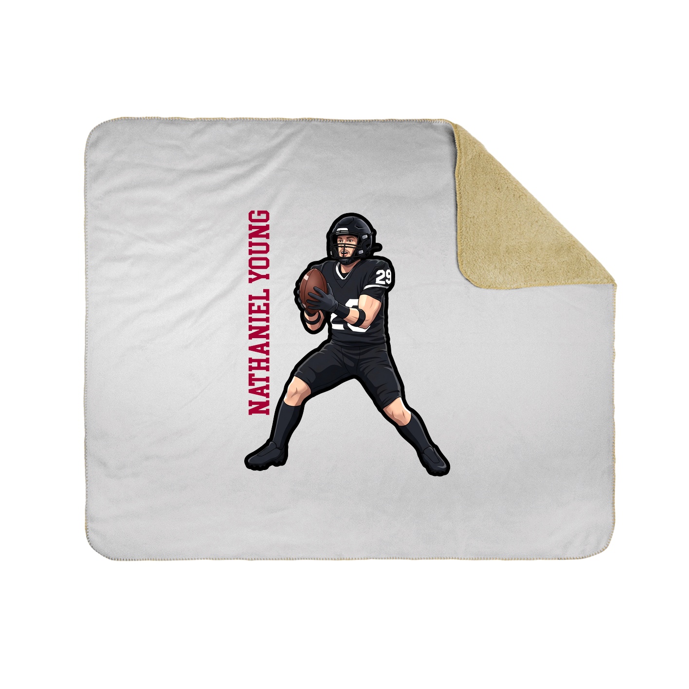 Throw Blanket — Name Vertical in White