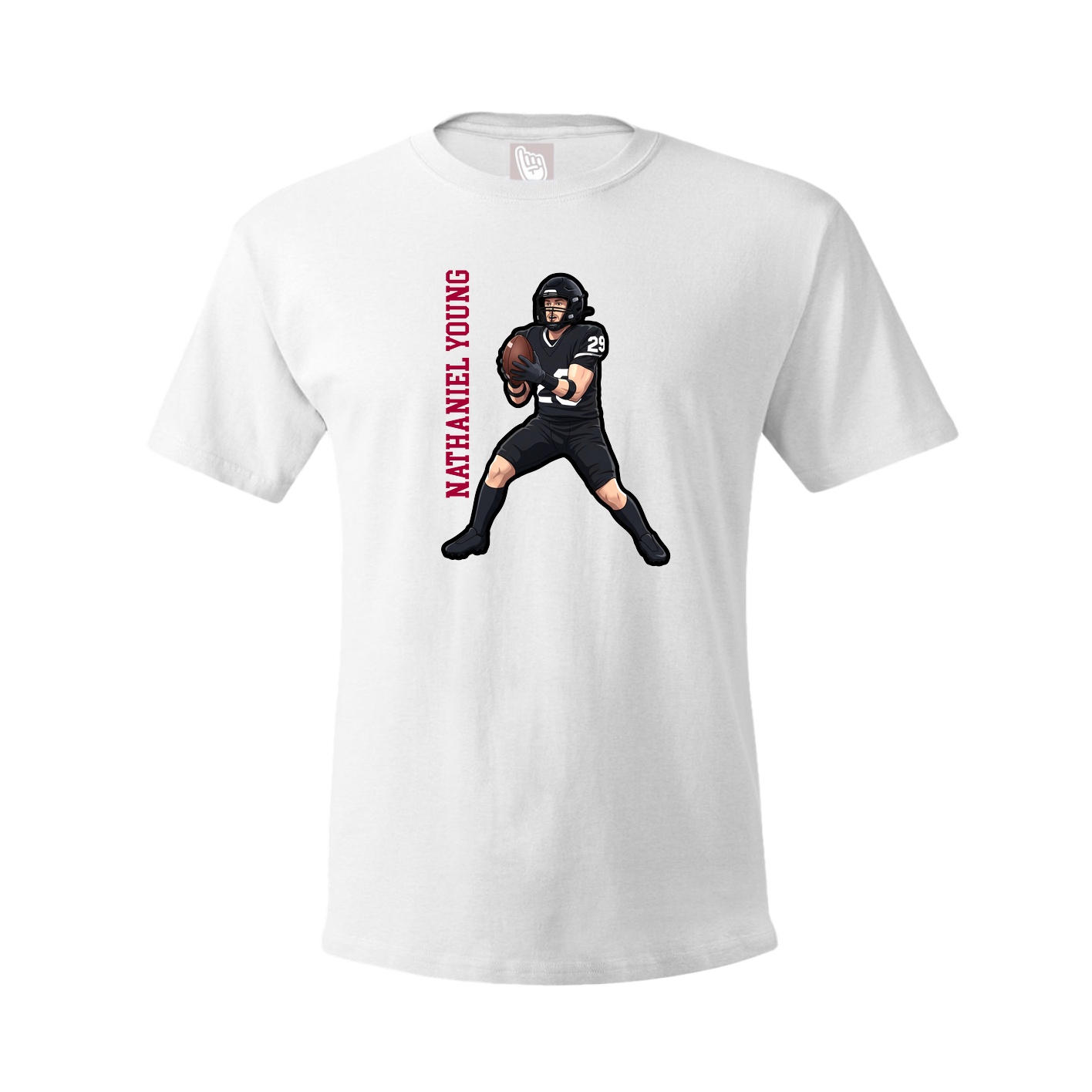 Tee — Name Vertical in White