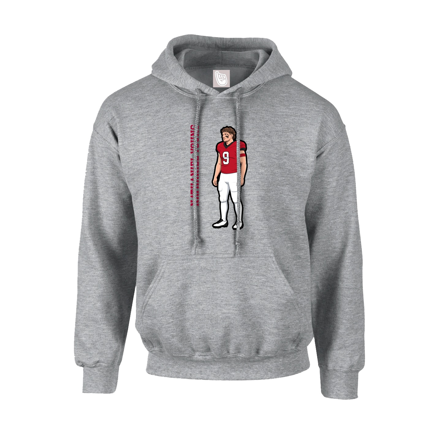 Hoodie — Name Vertical in Grey