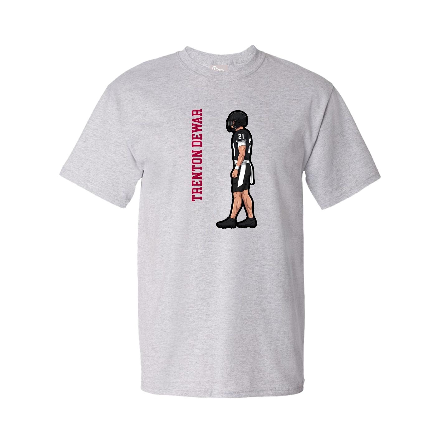 Youth Tee — Name Vertical in Grey