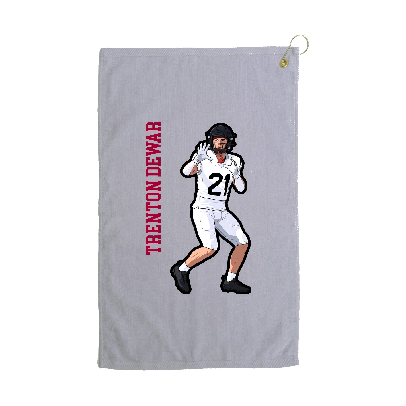 Golf Towel — Name Vertical in Grey