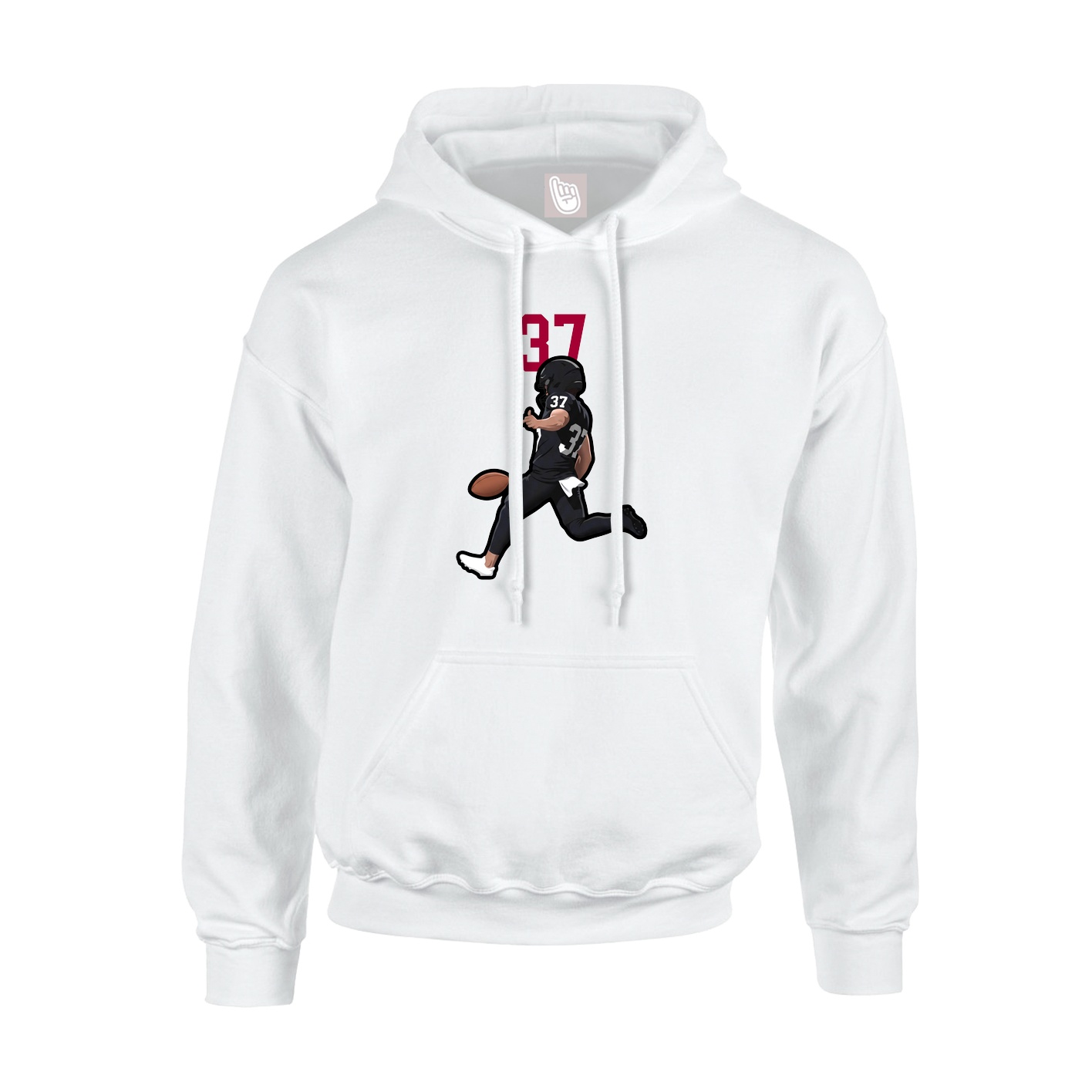 Youth Hoodie — Number Top in White