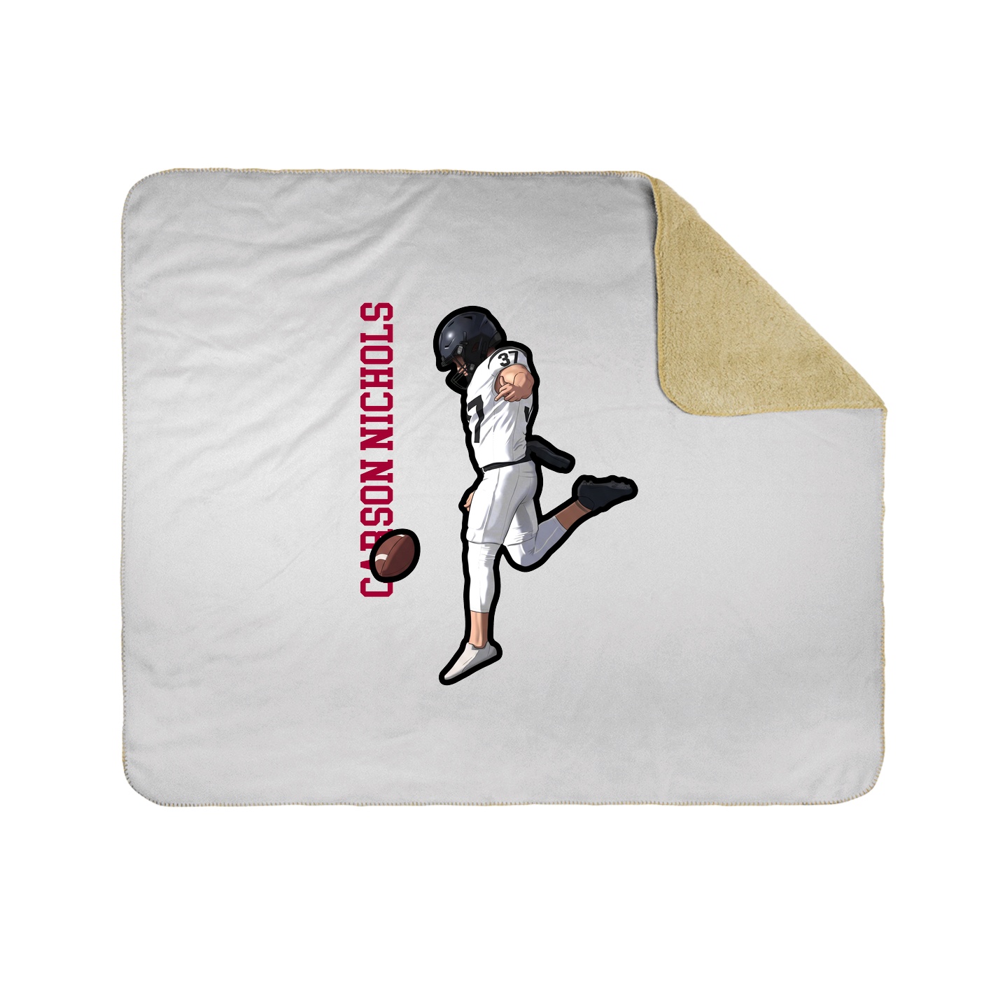 Throw Blanket — Name Vertical in White