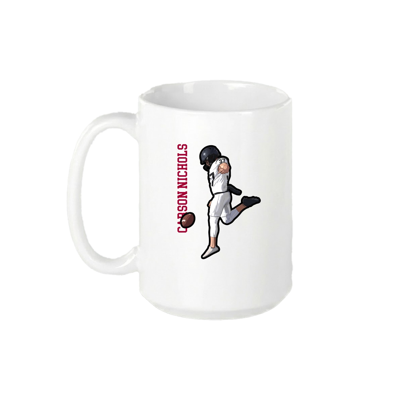 15oz Coffee Mug — Name Vertical in White