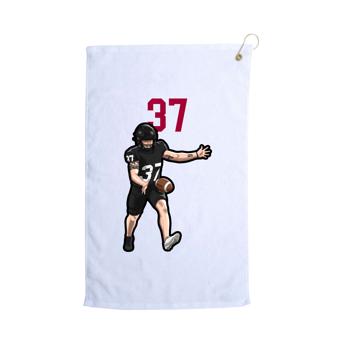 Golf Towel — Number Top in White