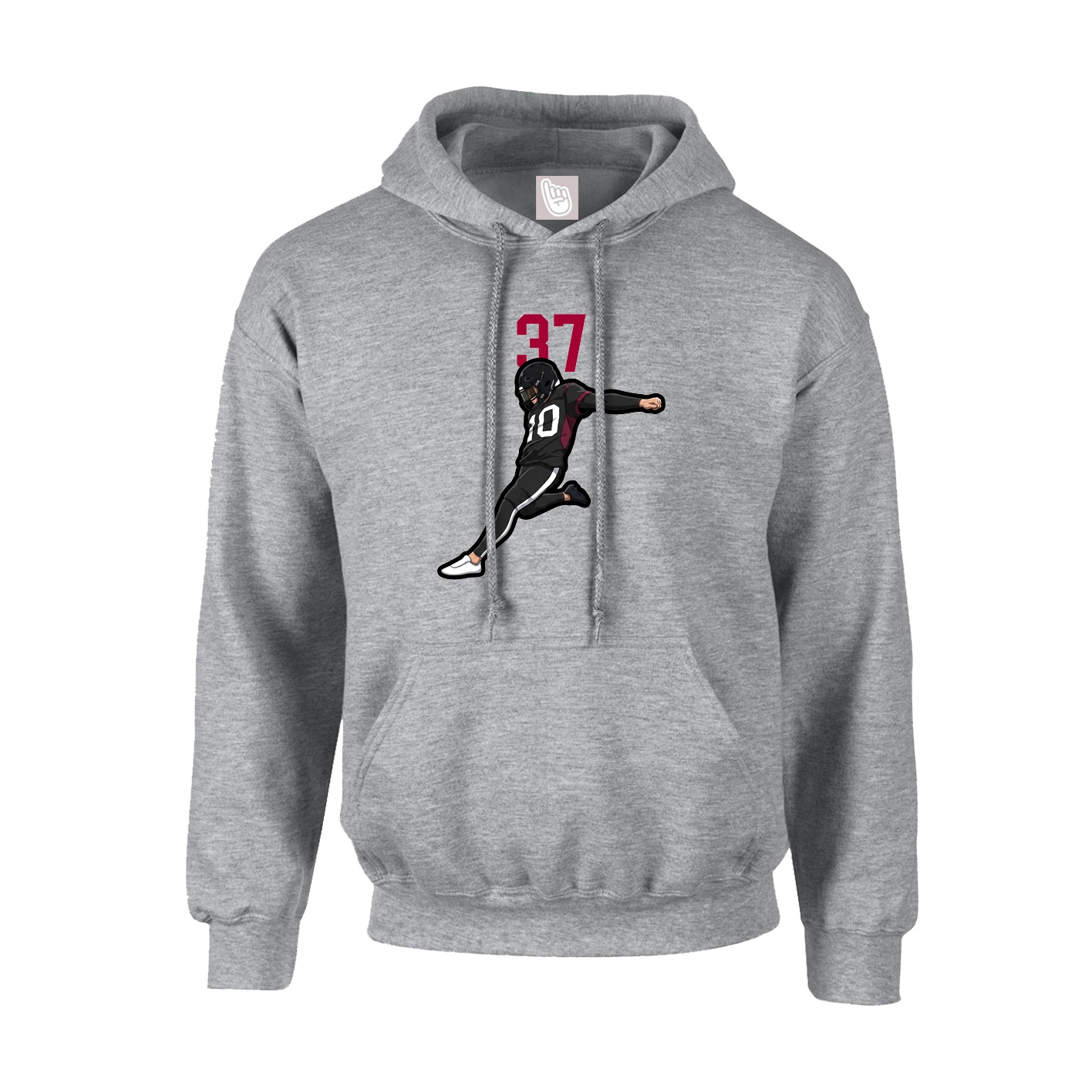 Youth Hoodie — Number Top in Grey