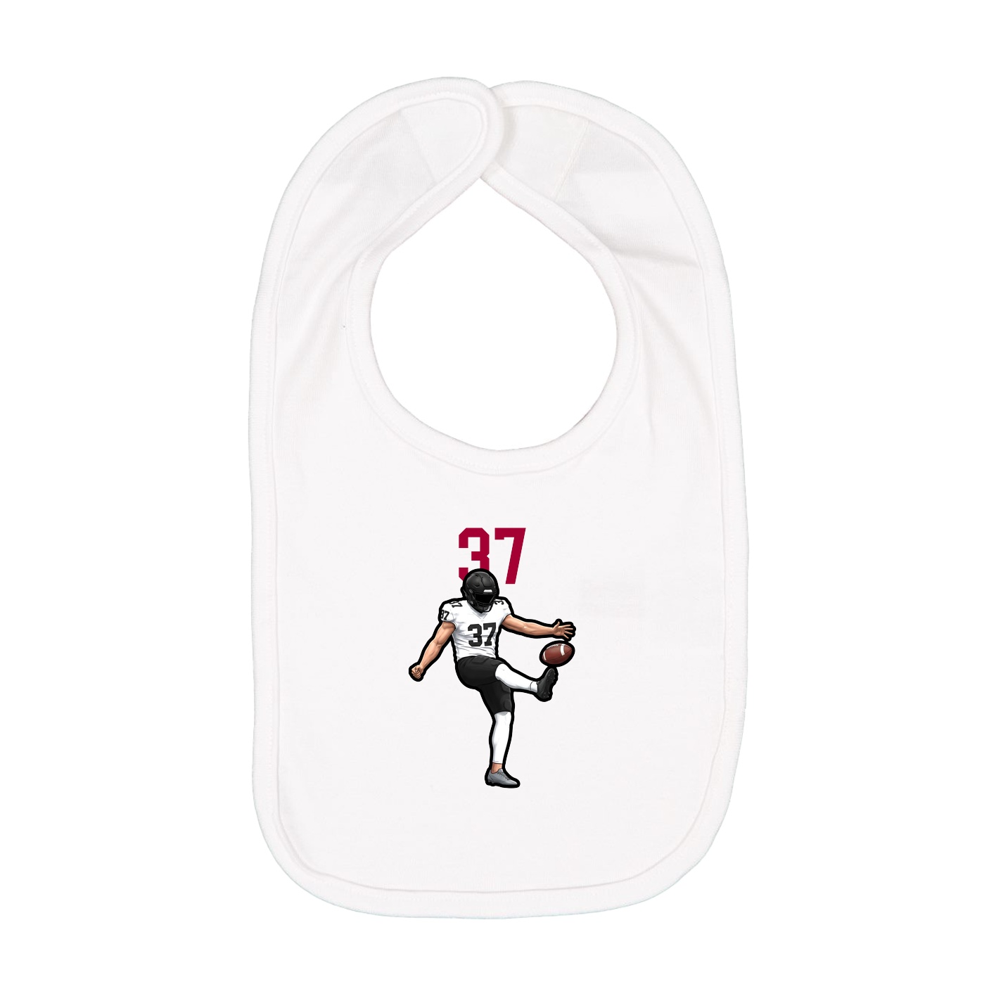 Infant Bib — Number Top in White