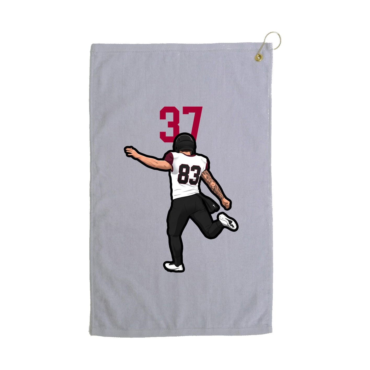 Golf Towel — Number Top in Grey