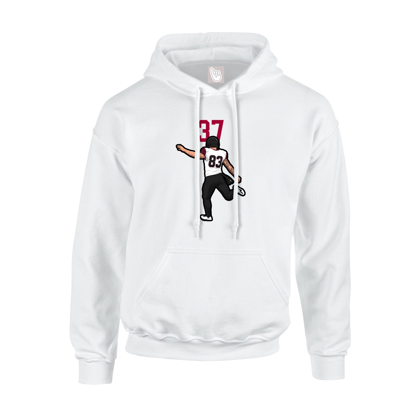 Youth Hoodie — Number Top in White