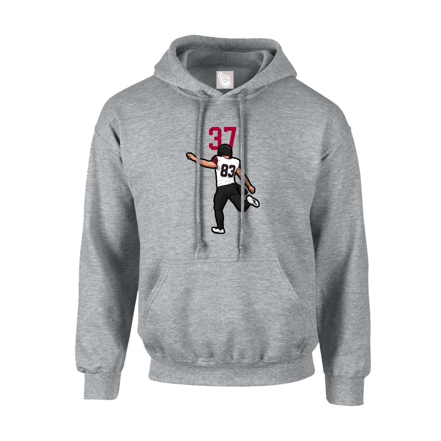 Youth Hoodie — Number Top in Grey