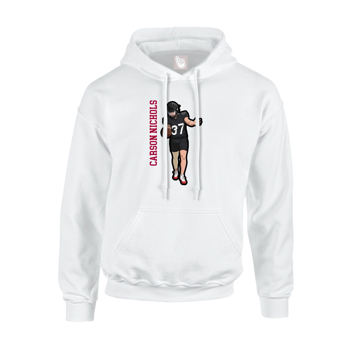 Hoodie — Name Vertical in White