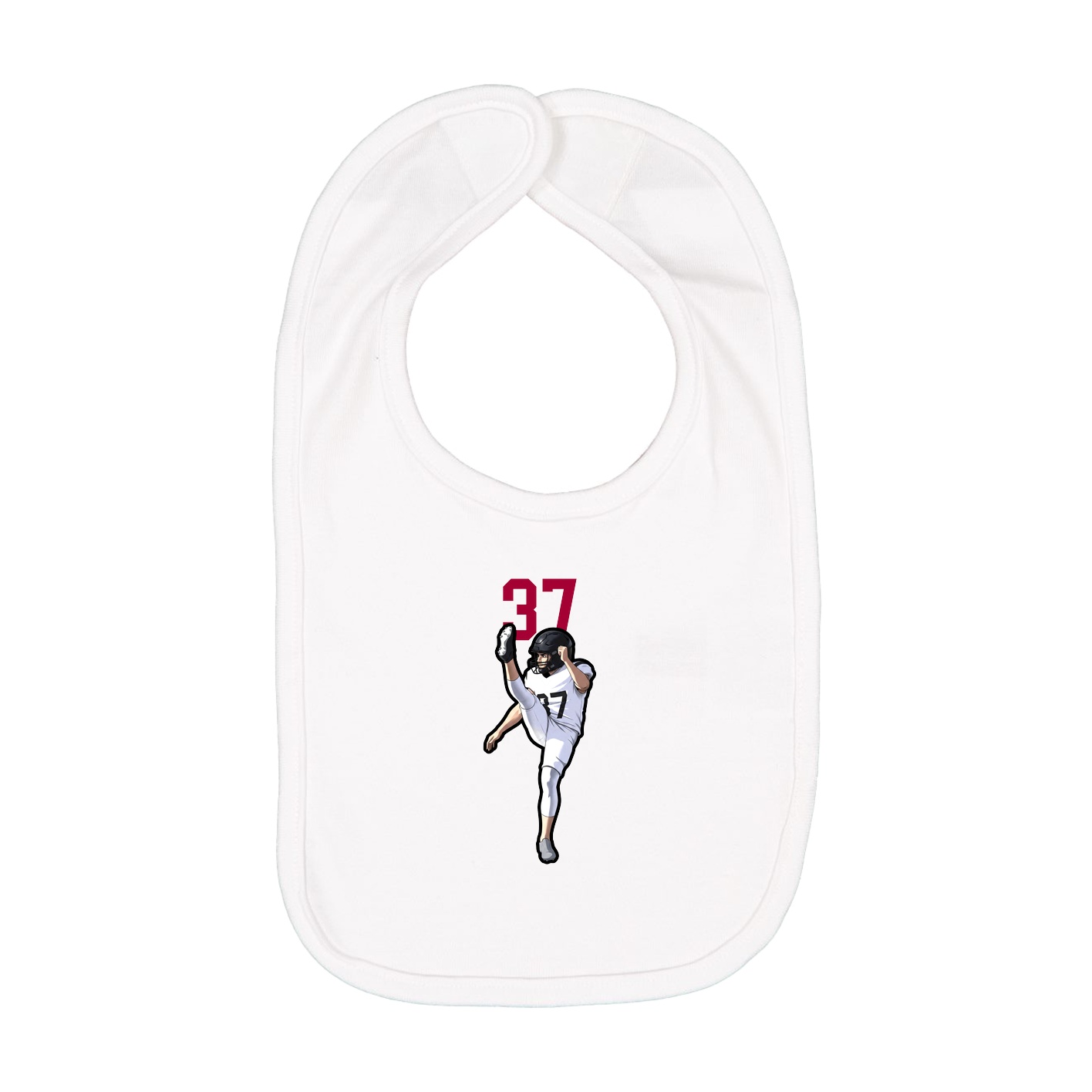 Infant Bib — Number Top in White