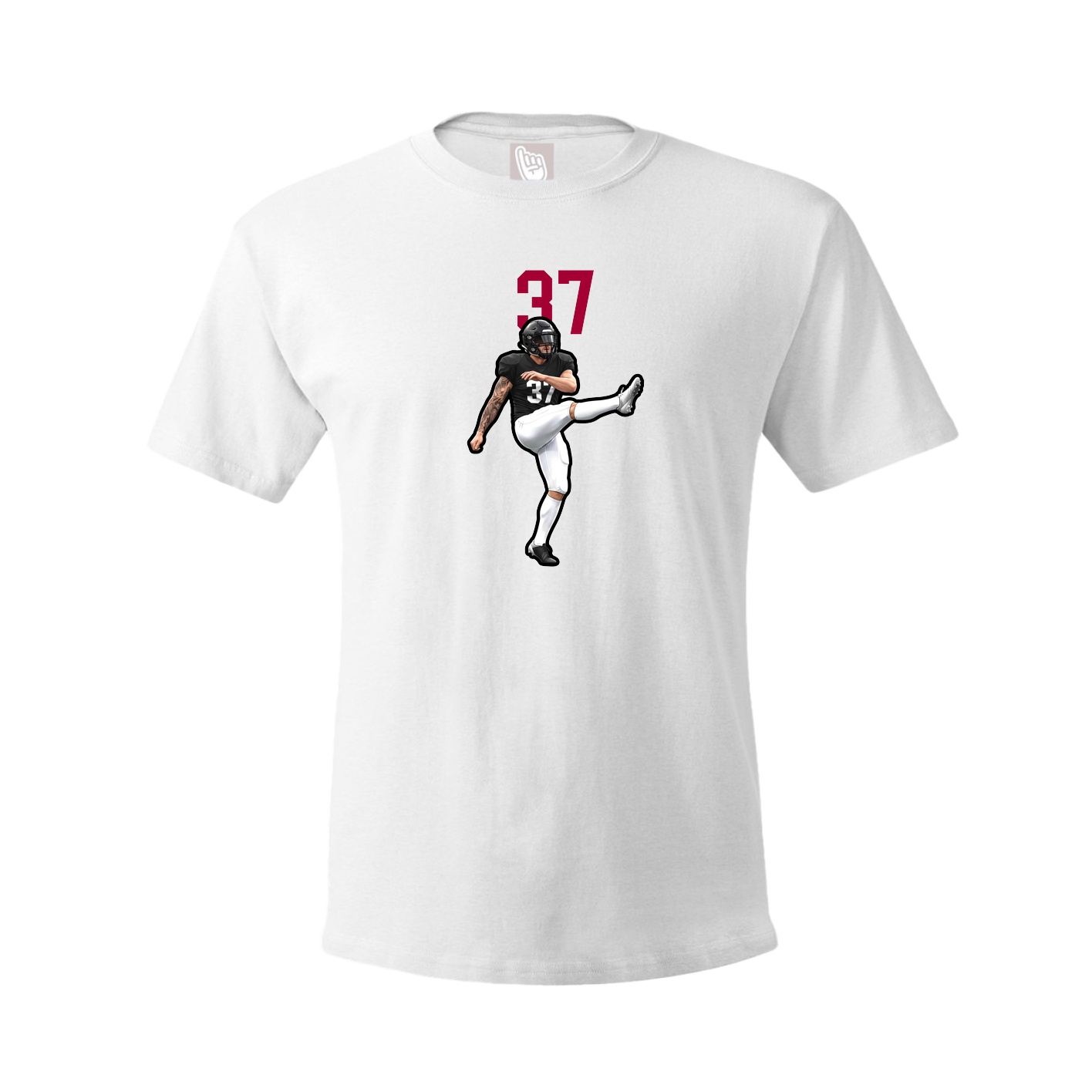 Youth Tee — Number Top in White