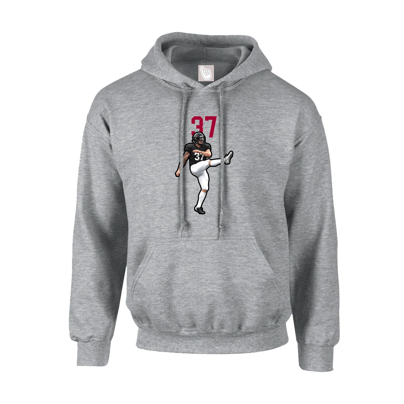 Hoodie — Number Top in Grey