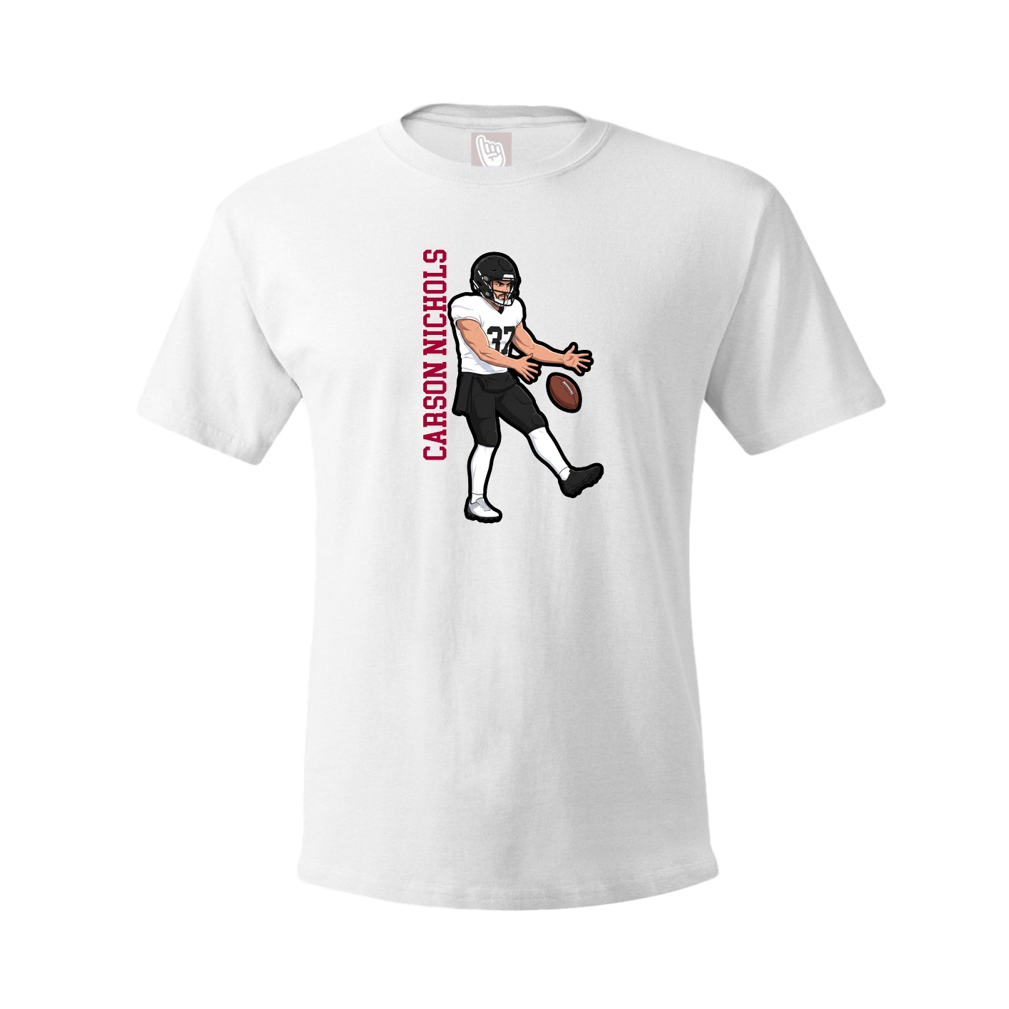 Youth Tee — Name Vertical in White