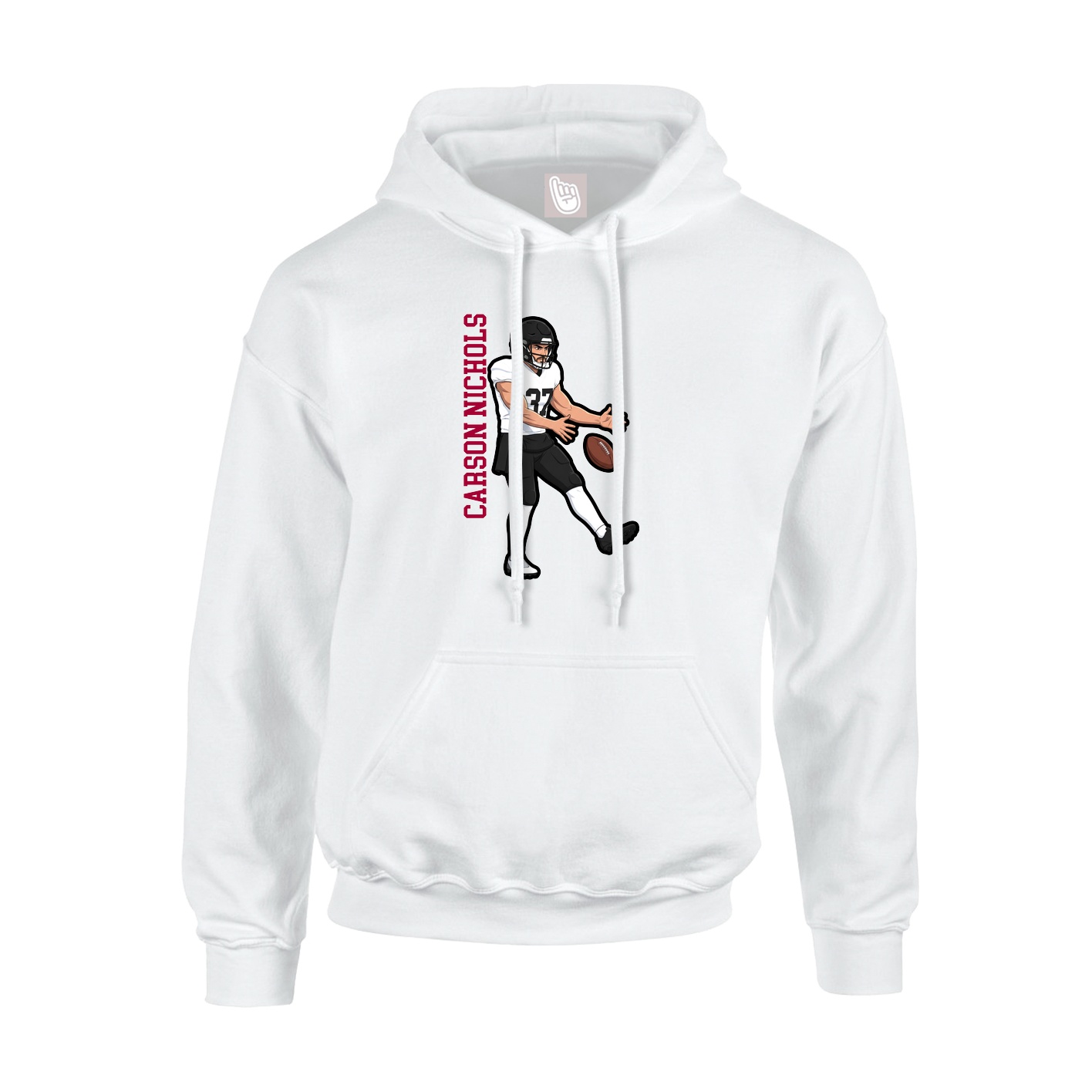 Hoodie — Name Vertical in White