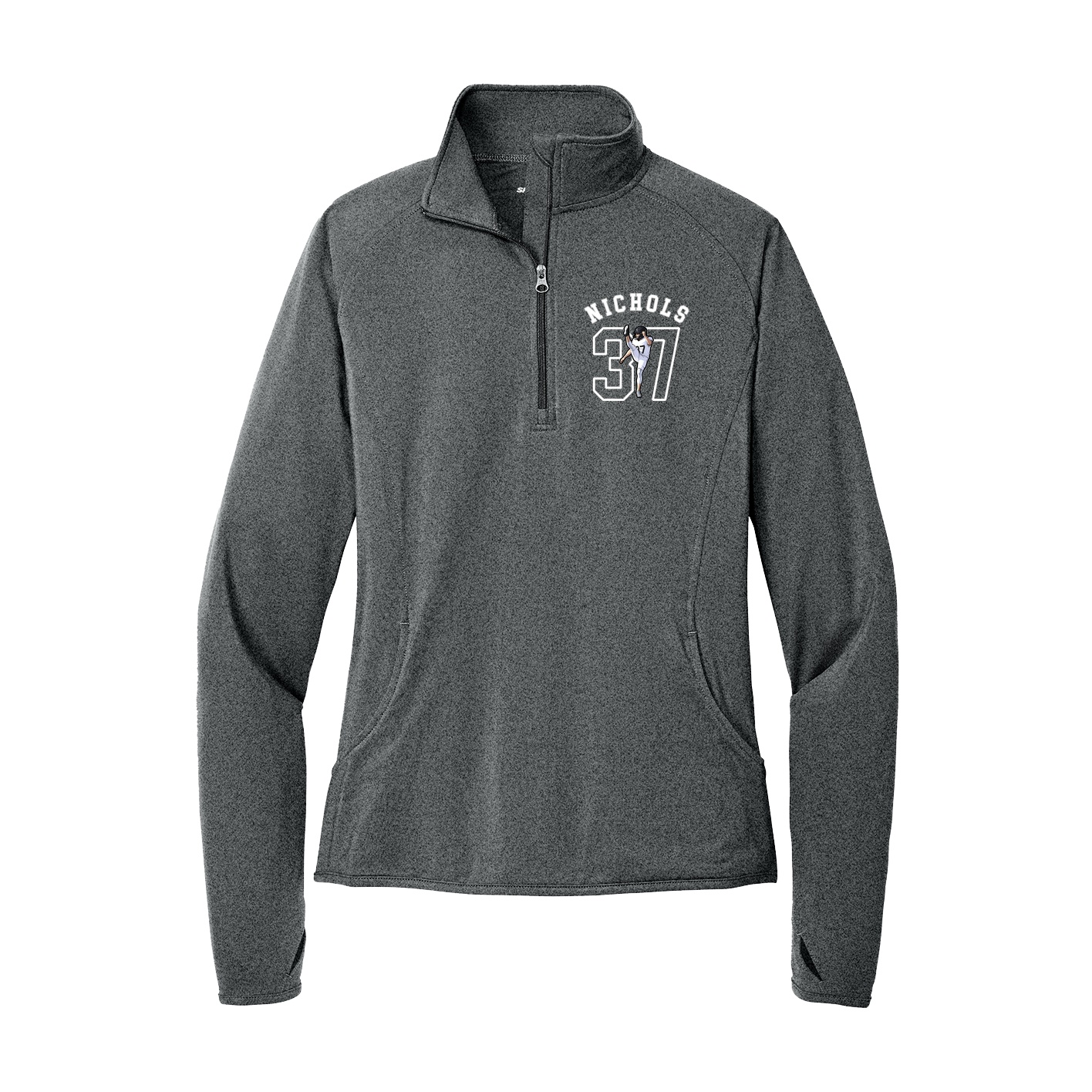 Women's Q-Zip Pullover — Shirsey Arch in Grey
