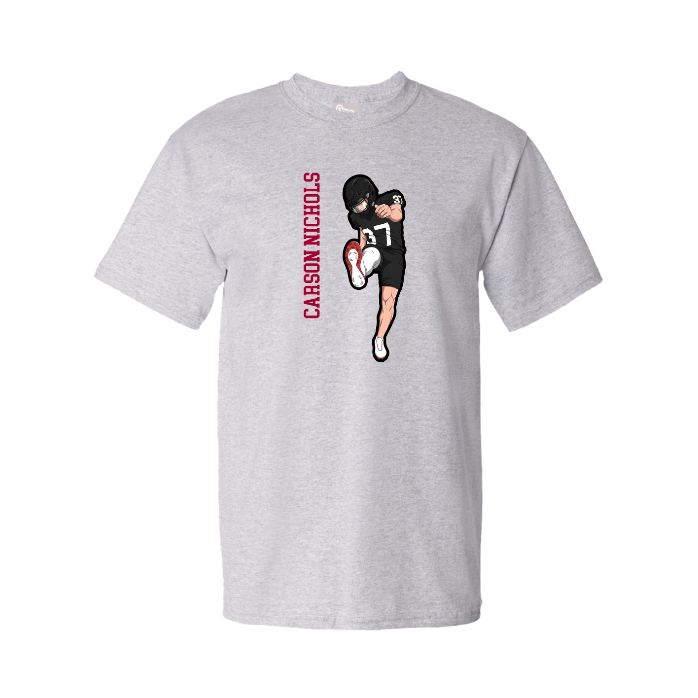 Youth Tee — Name Vertical in Grey