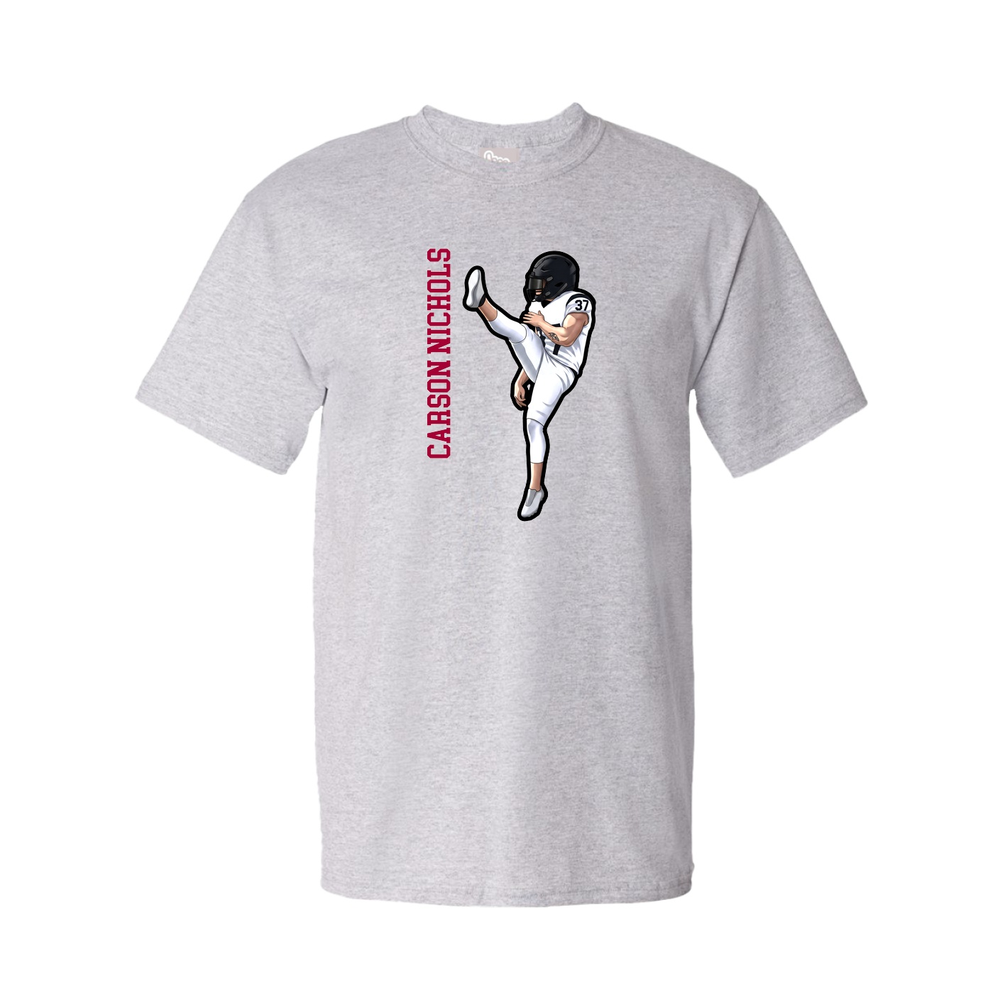 Tee — Name Vertical in Grey