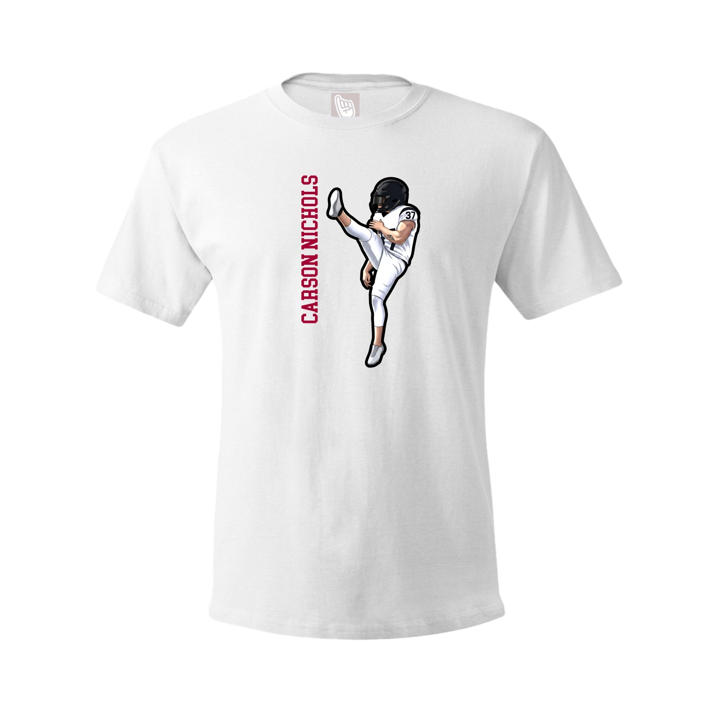 Tee — Name Vertical in White