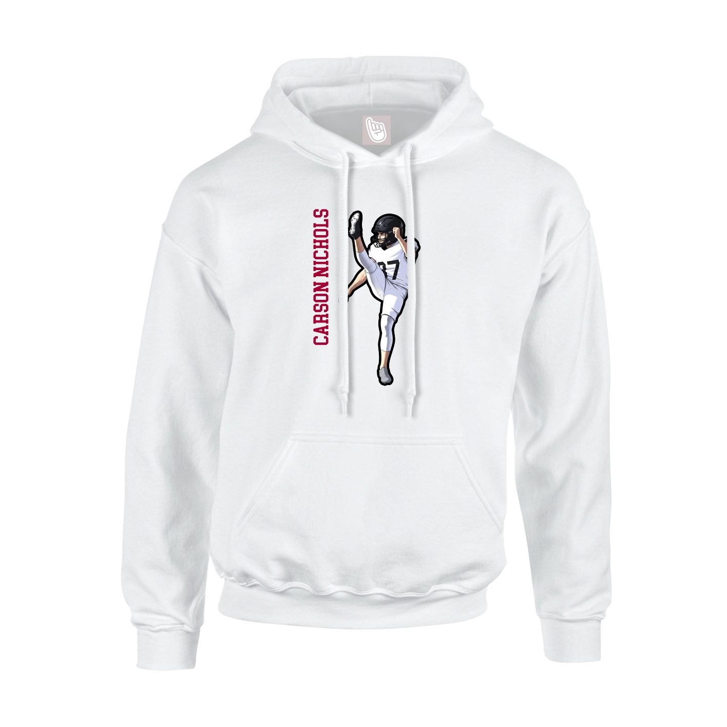 Hoodie — Name Vertical in White