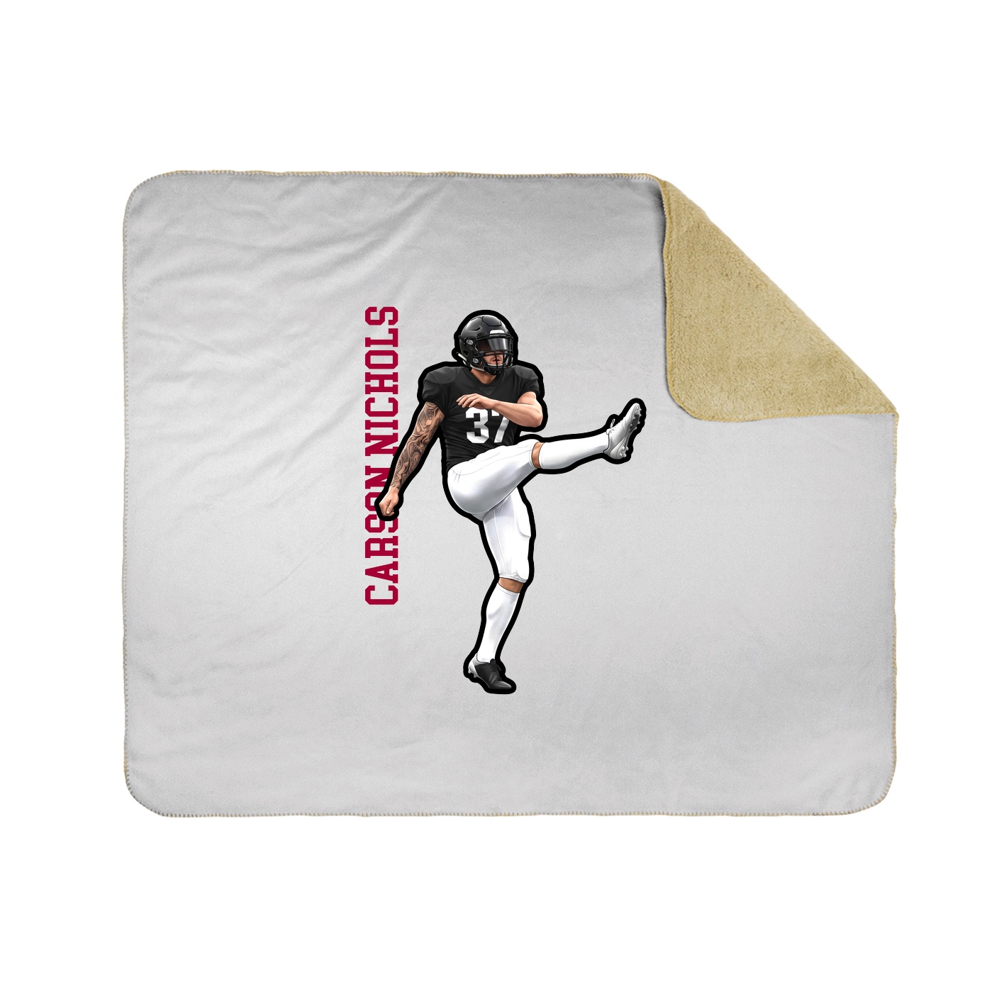 Throw Blanket — Name Vertical in White