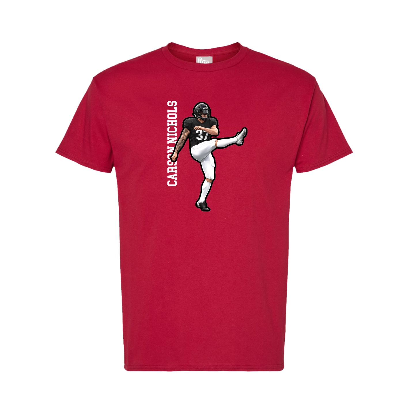 Tee — Name Vertical in Crimson
