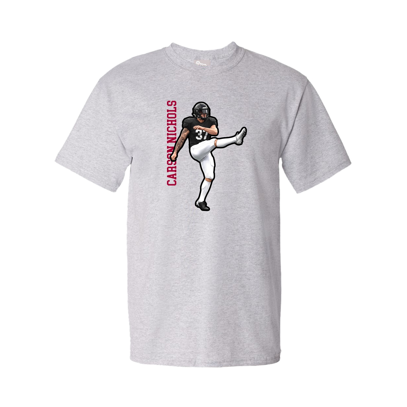 Tee — Name Vertical in Grey