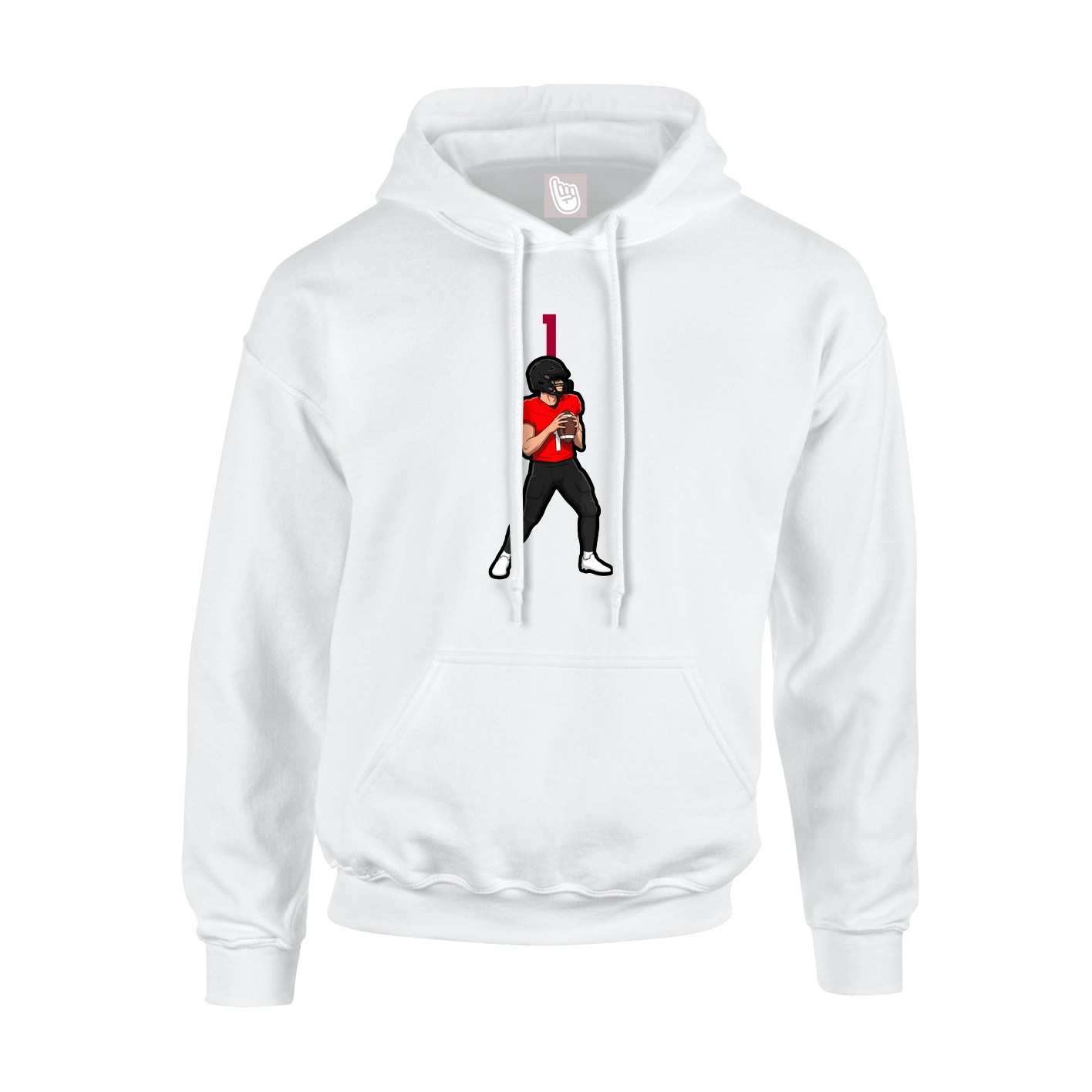 Youth Hoodie — Number Top in White