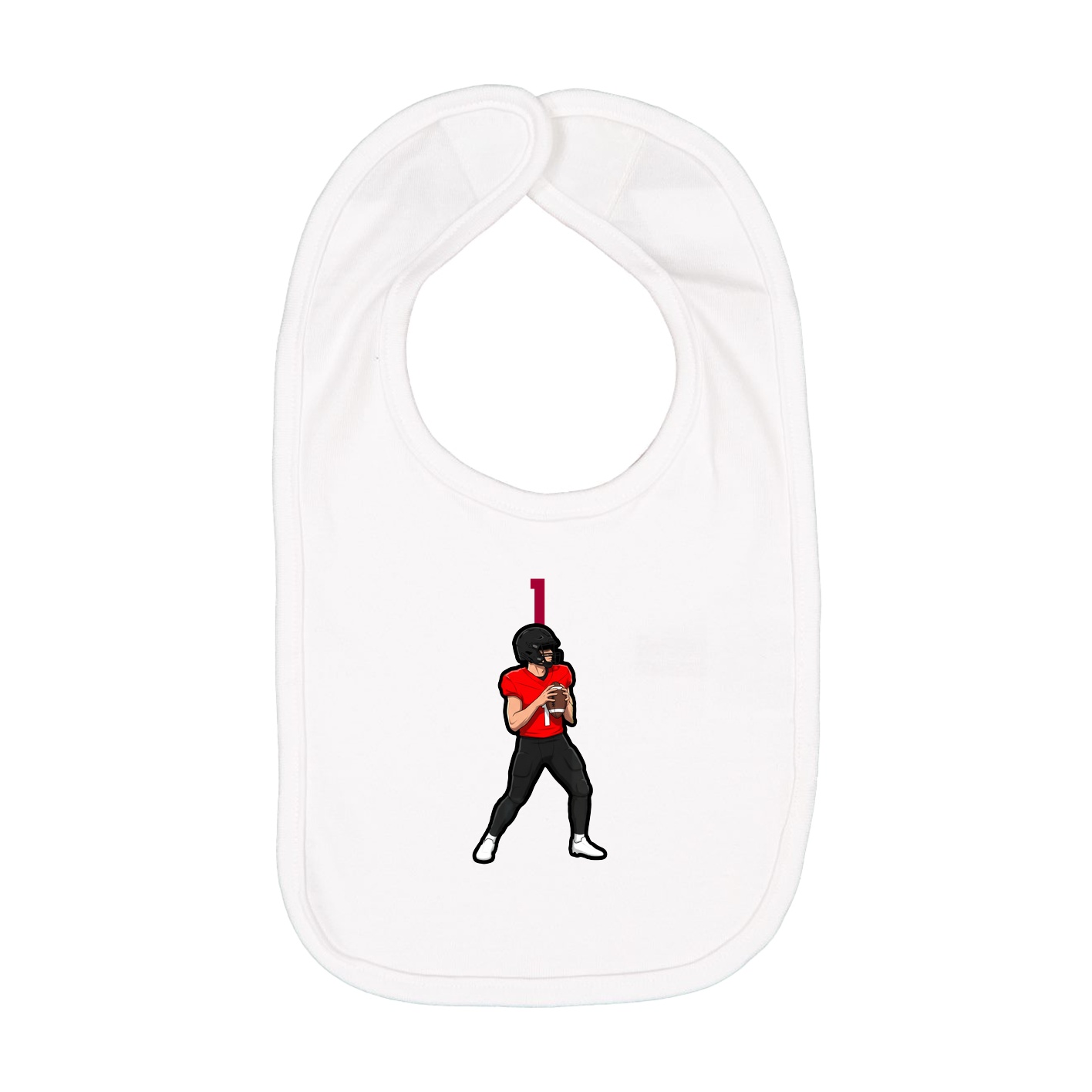 Infant Bib — Number Top in White