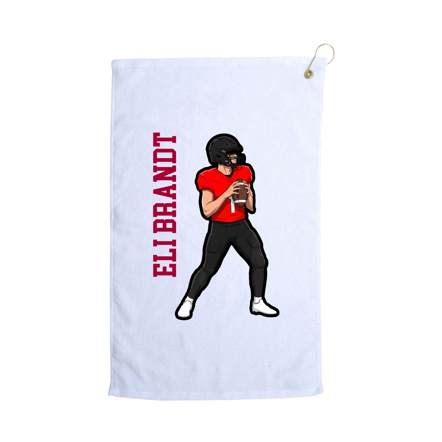 Golf Towel — Name Vertical in White