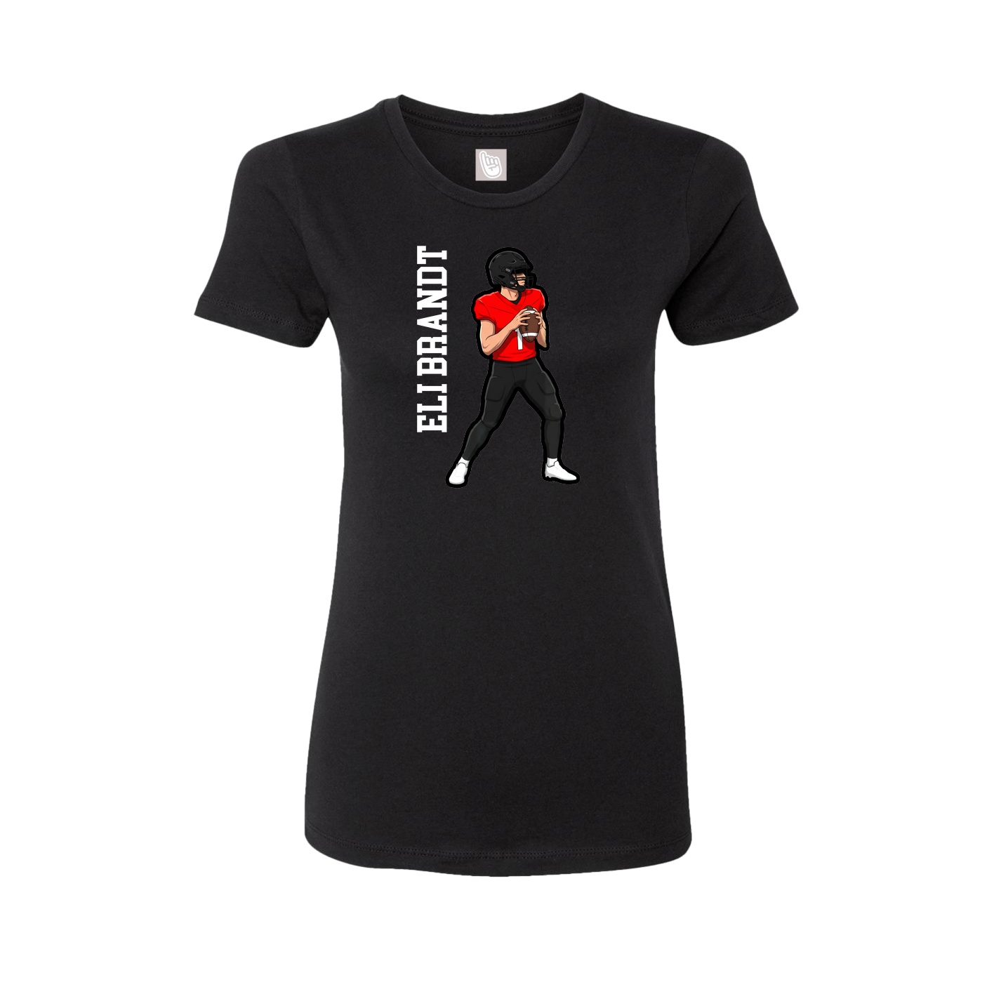 Fitted Women's Tee — Name Vertical in Black
