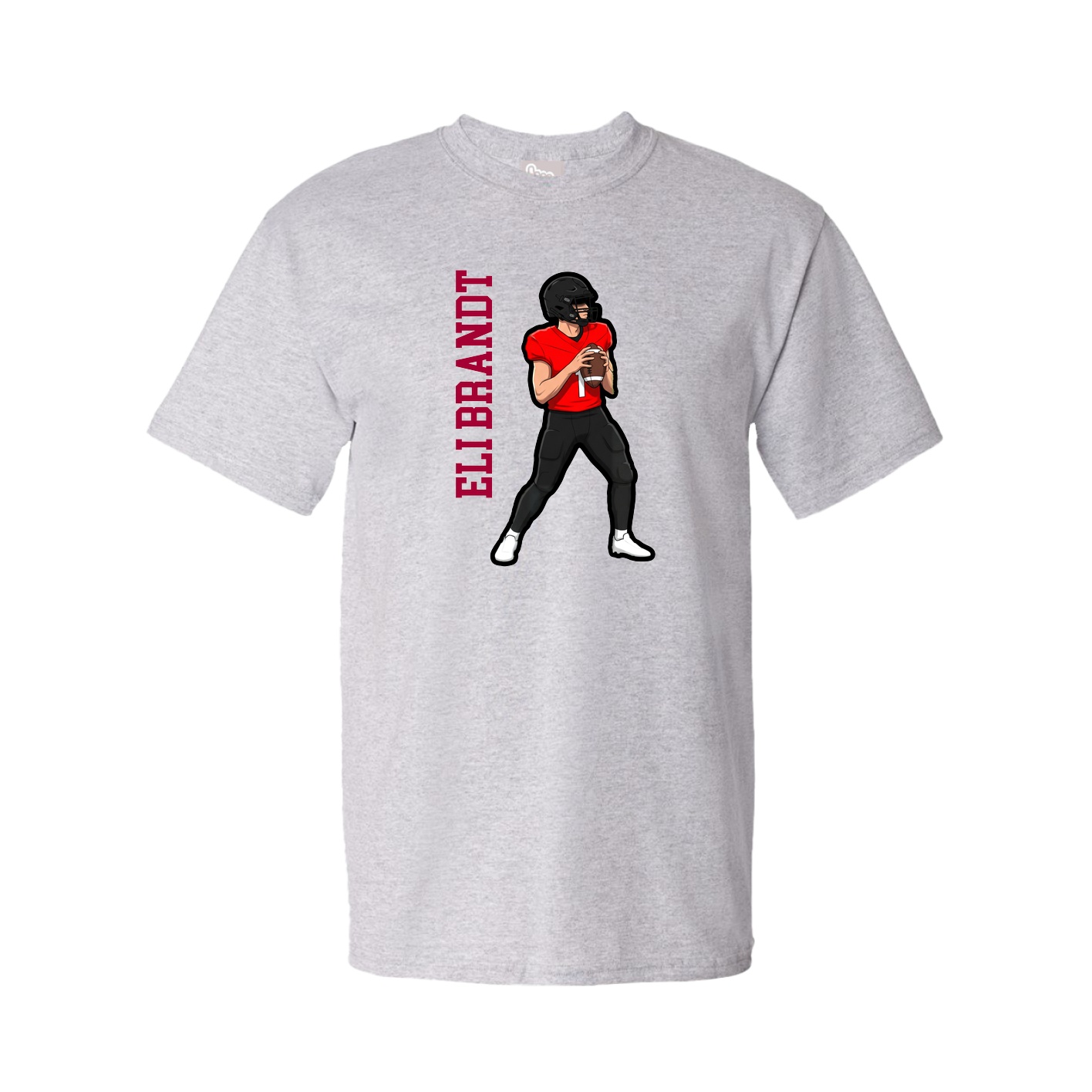 Youth Tee — Name Vertical in Grey