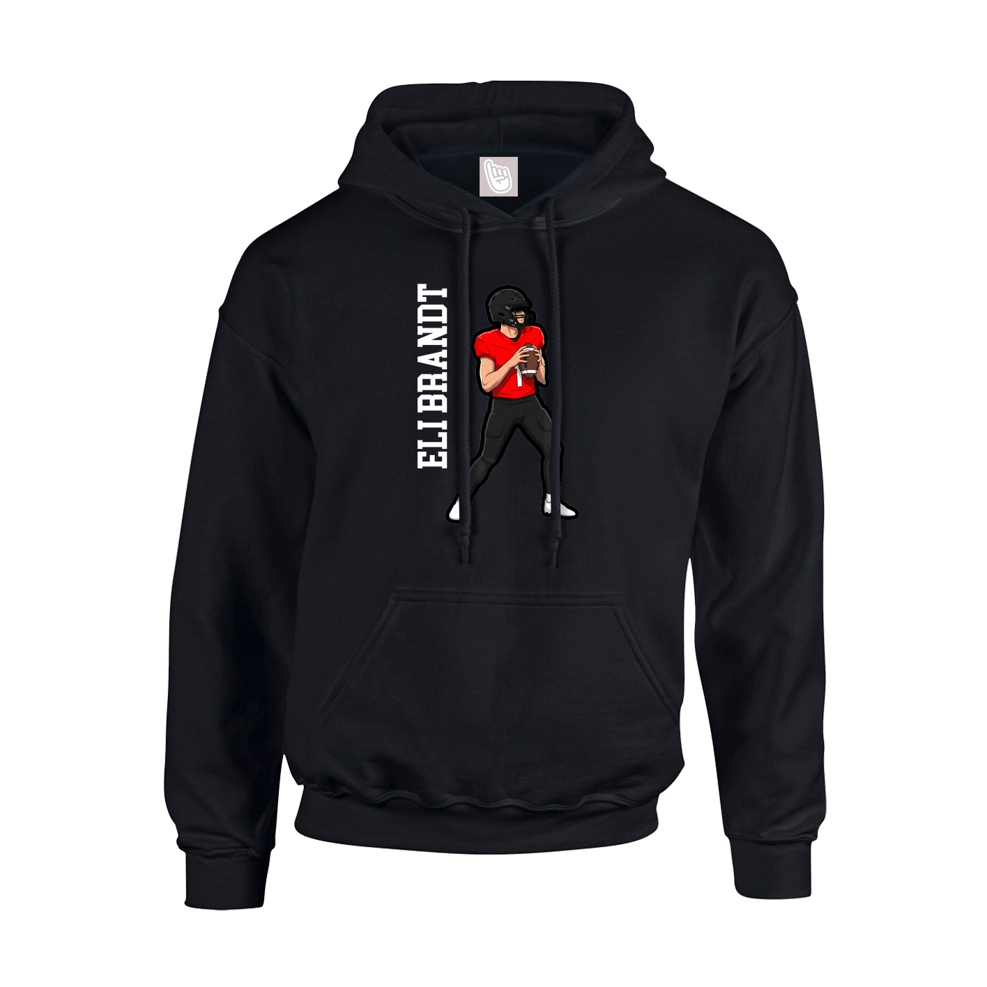 Hoodie — Name Vertical in Black