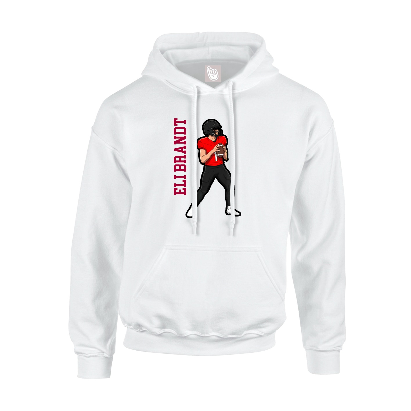 Hoodie — Name Vertical in White