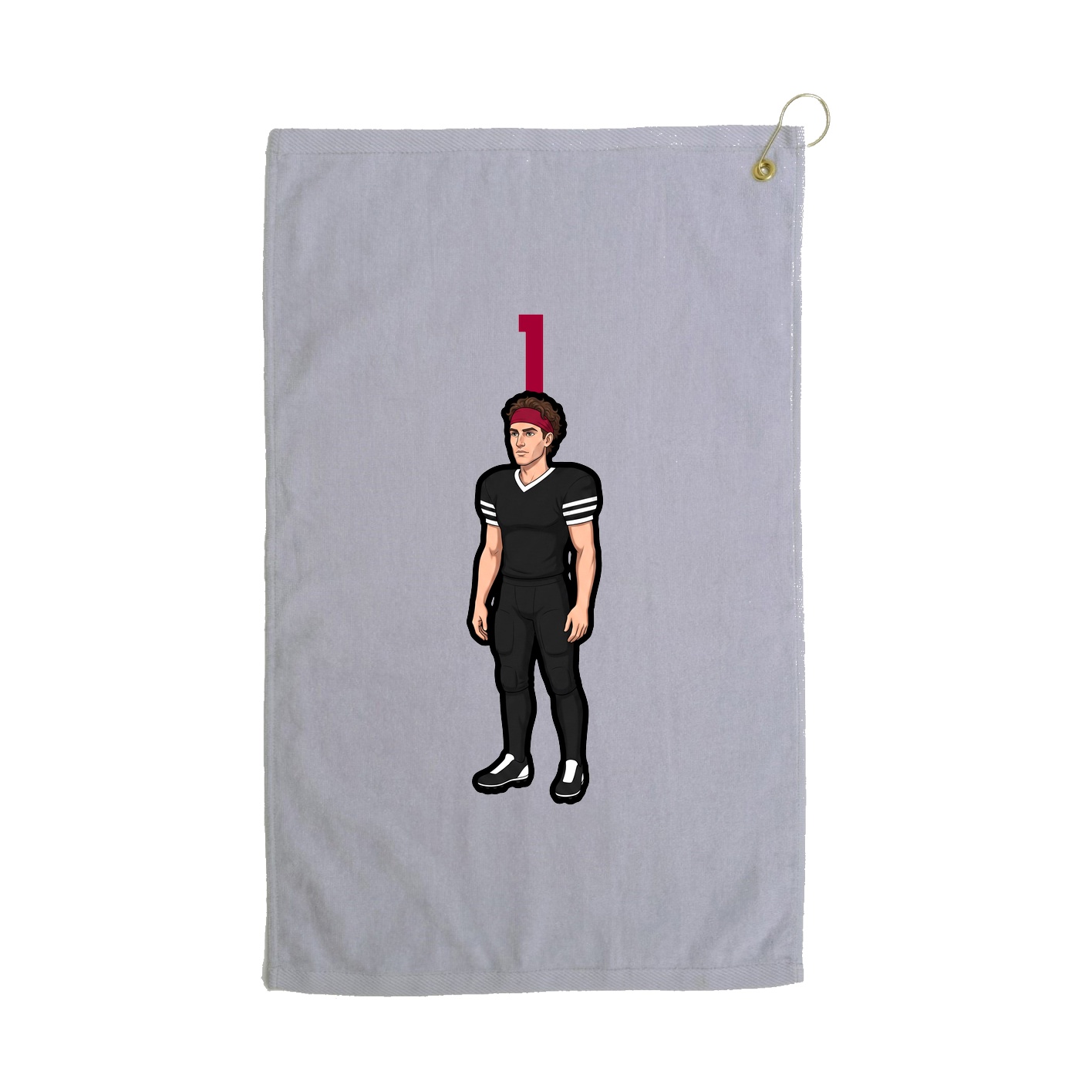 Golf Towel — Number Top in Grey