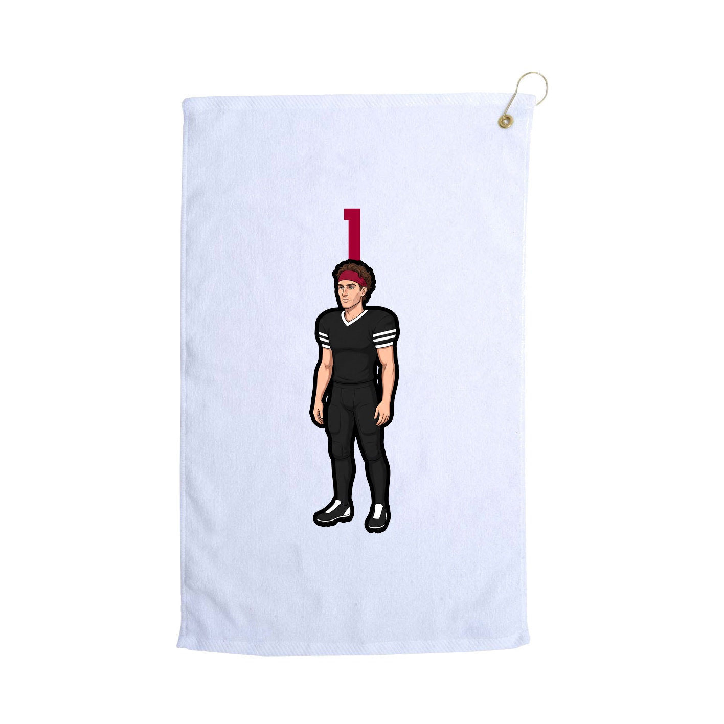 Golf Towel — Number Top in White