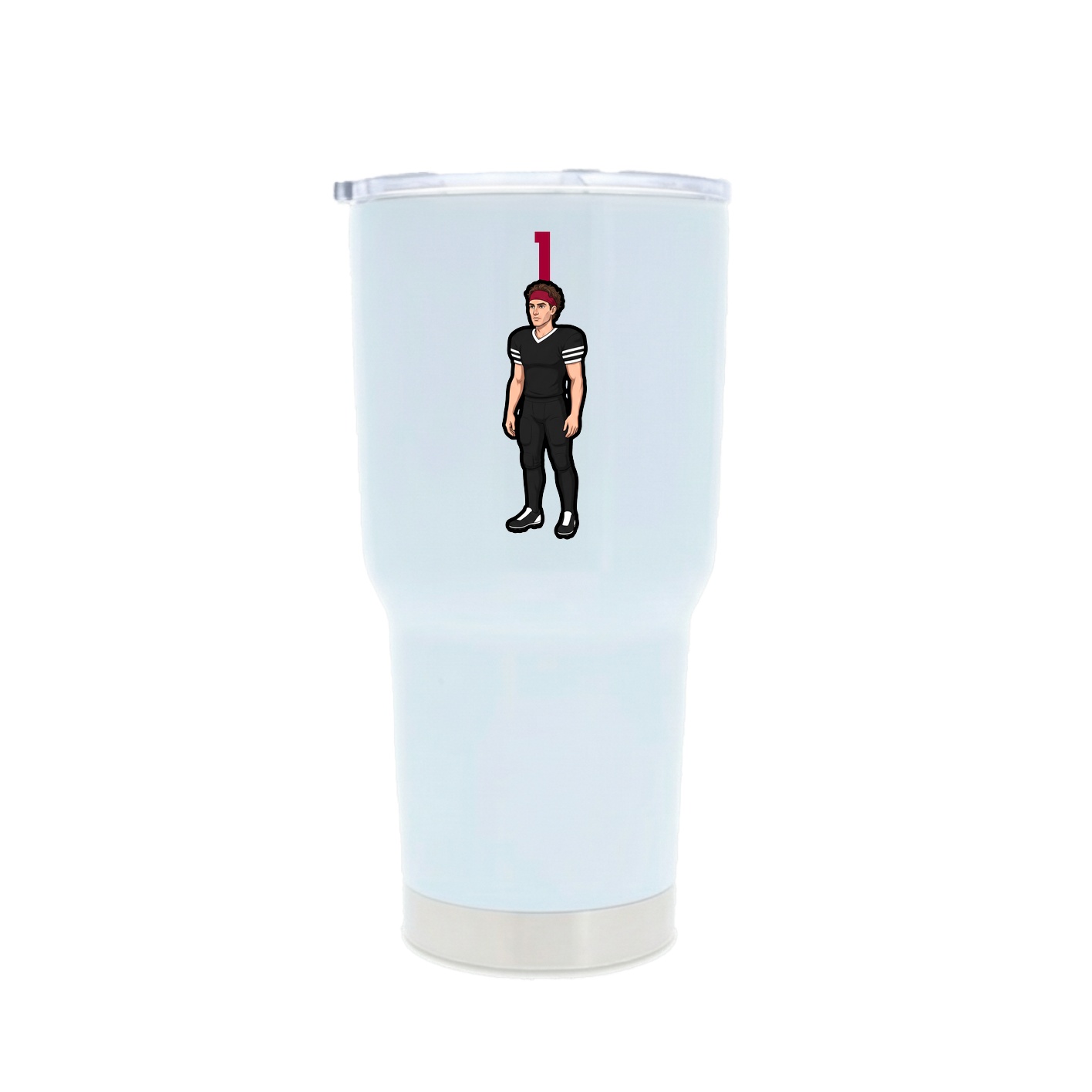30oz Stainless Steel Tumbler — Number Top in White