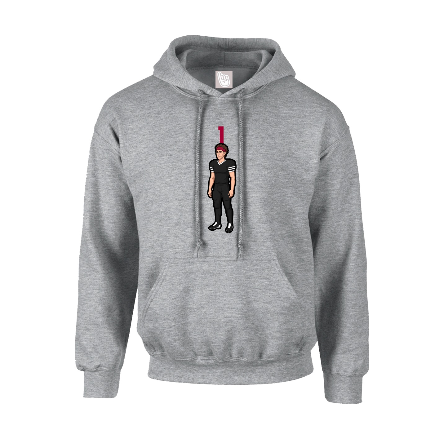 Youth Hoodie — Number Top in Grey