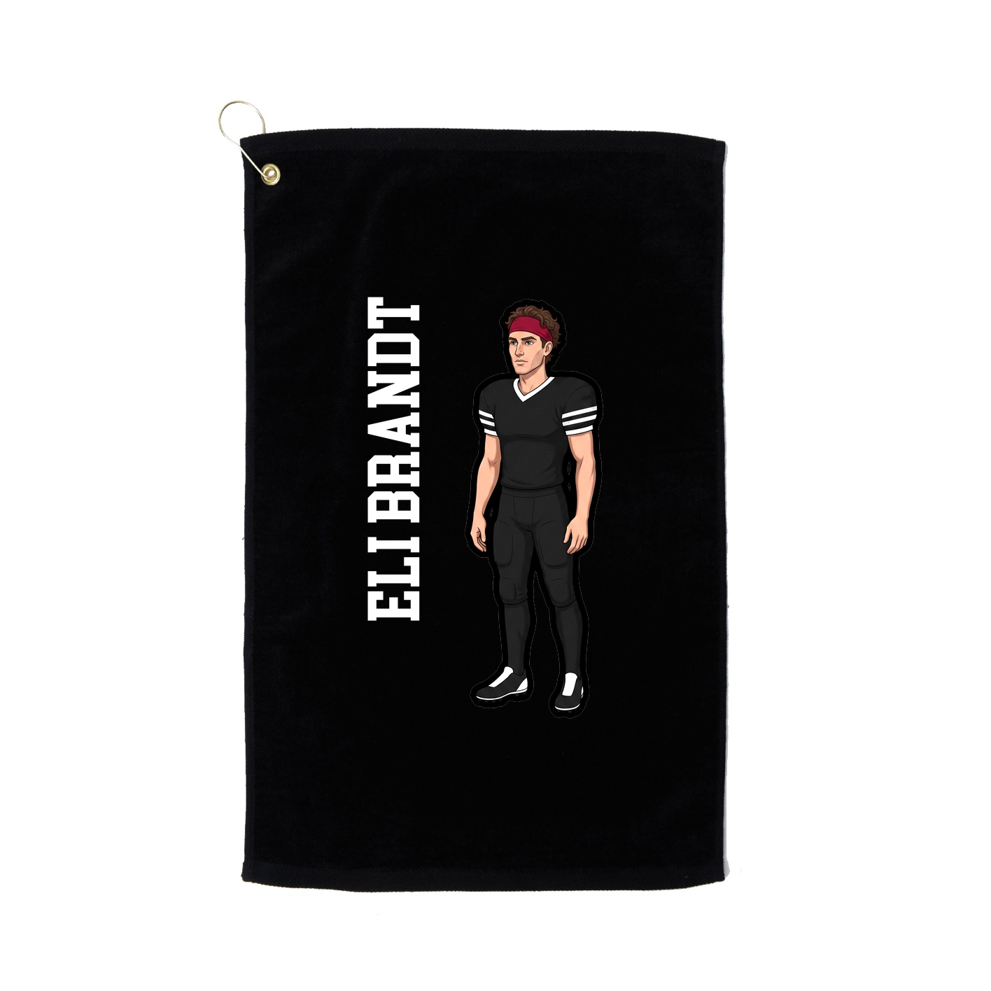 Golf Towel — Name Vertical in Black
