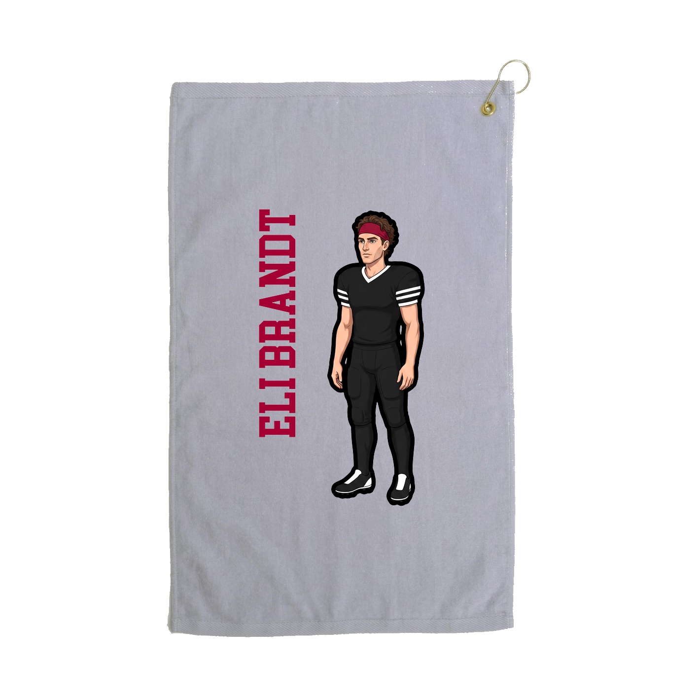 Golf Towel — Name Vertical in Grey