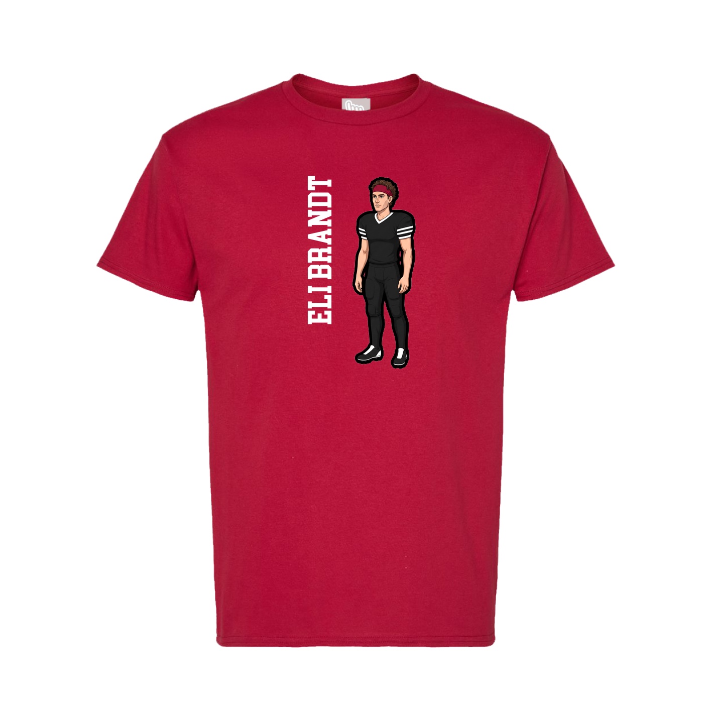 Tee — Name Vertical in Crimson