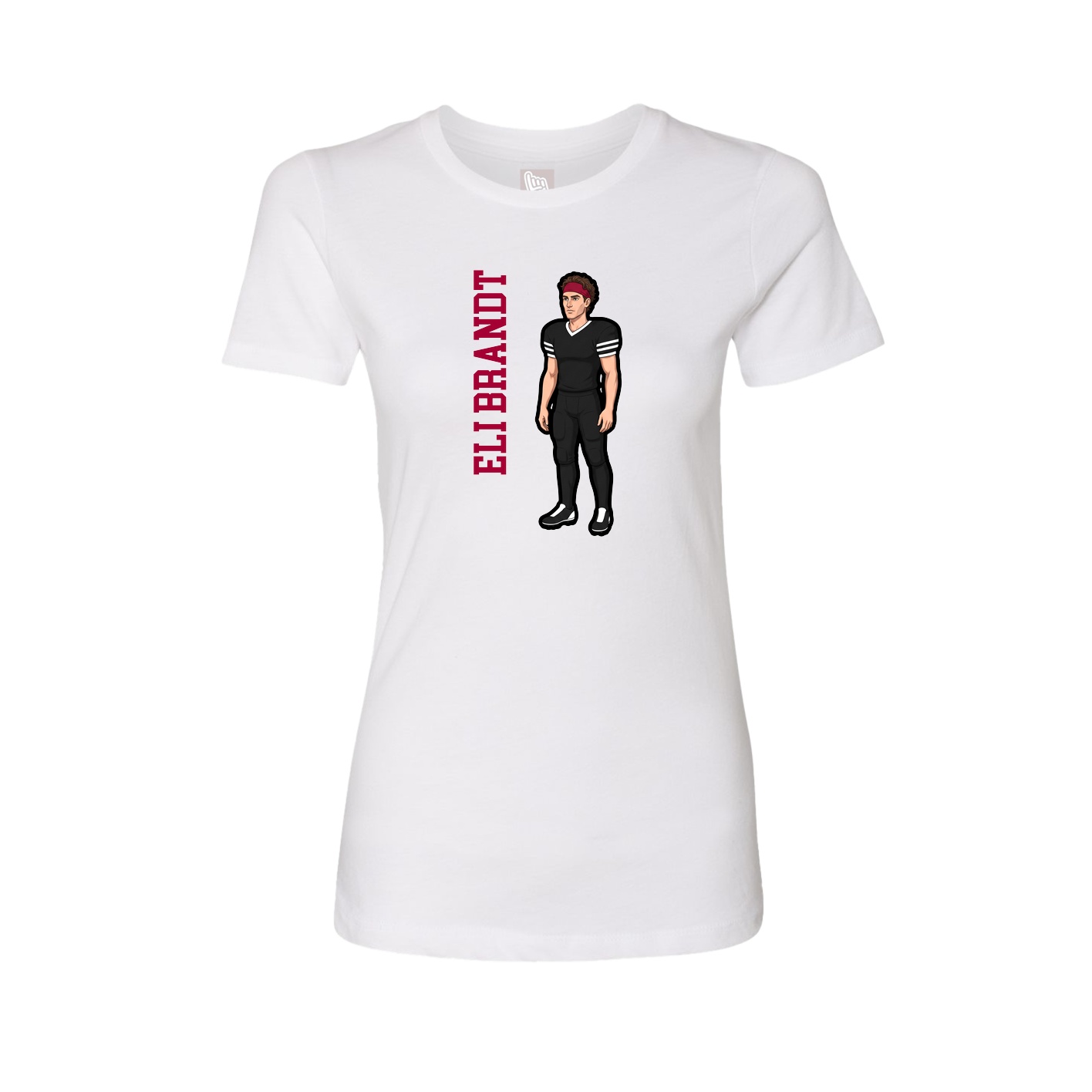 Womens Tee — Name Vertical in White