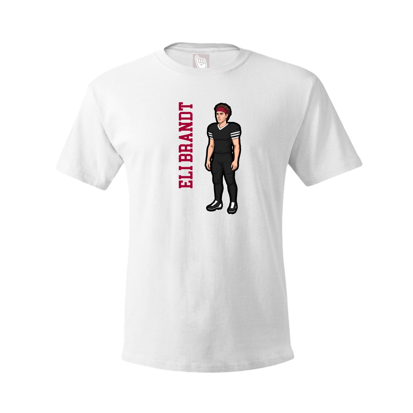 Youth Tee — Name Vertical in White