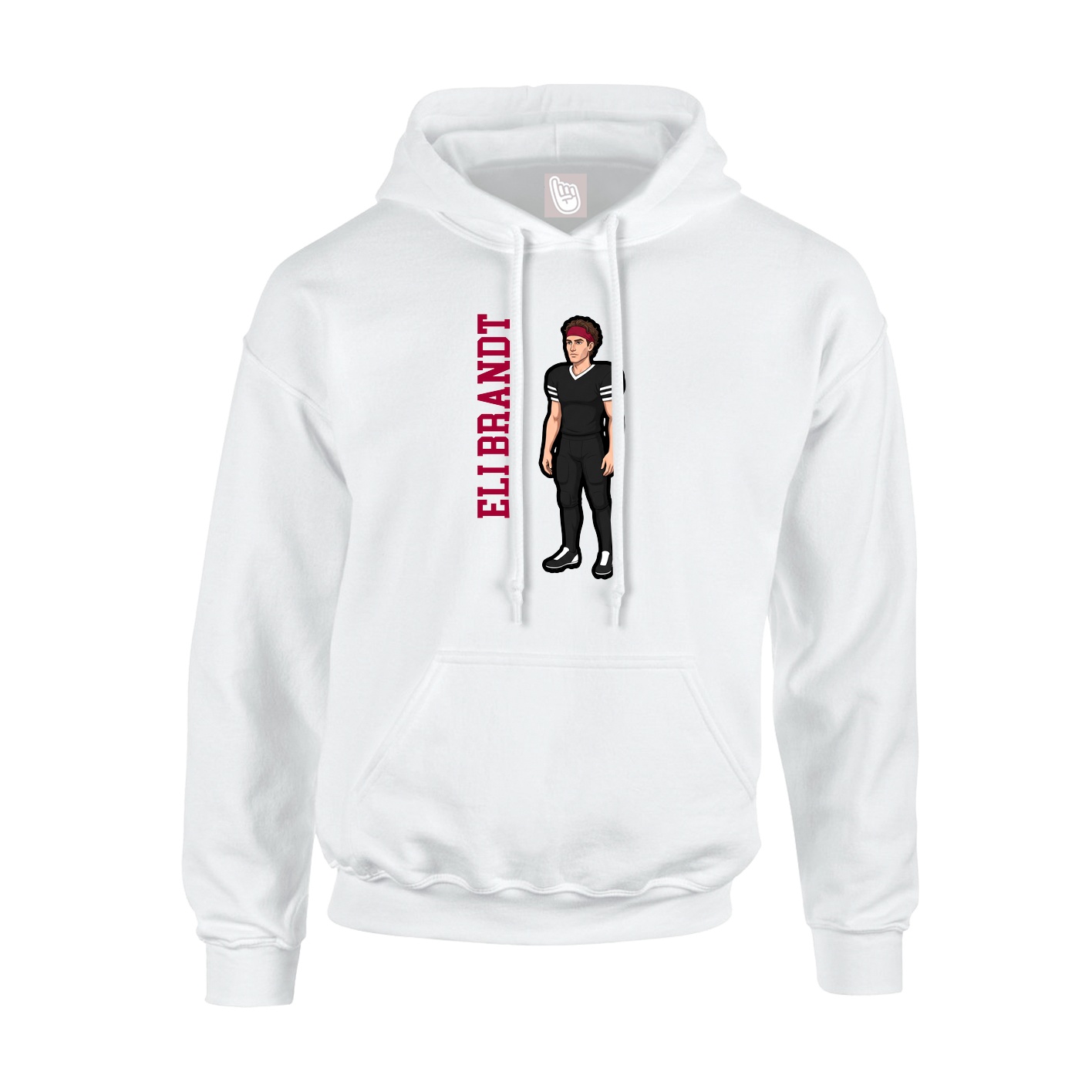 Hoodie — Name Vertical in White