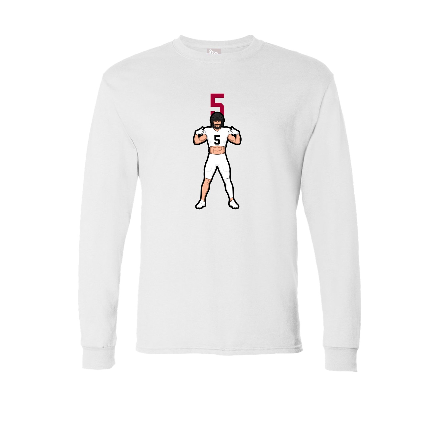 Long Sleeve Tee — Number Top in White