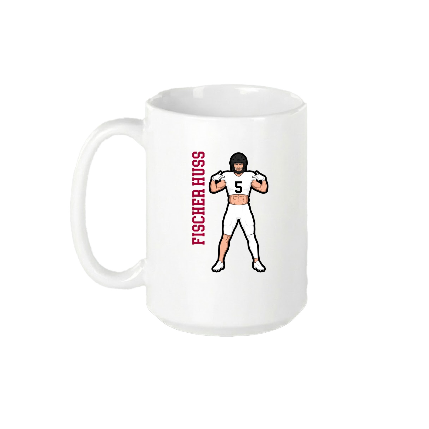 15oz Coffee Mug — Name Vertical in White